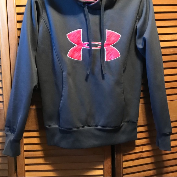 Under Armour Grey & Pink Coldgear Hoodie - Picture 4 of 8
